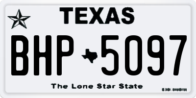 TX license plate BHP5097
