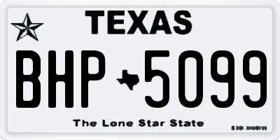 TX license plate BHP5099