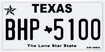 TX license plate BHP5100