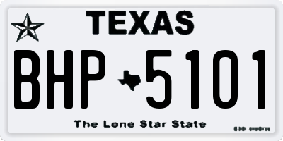 TX license plate BHP5101