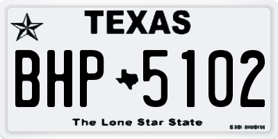 TX license plate BHP5102