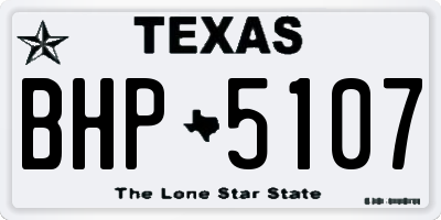TX license plate BHP5107