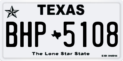 TX license plate BHP5108