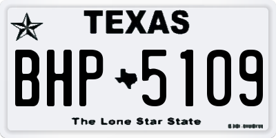 TX license plate BHP5109