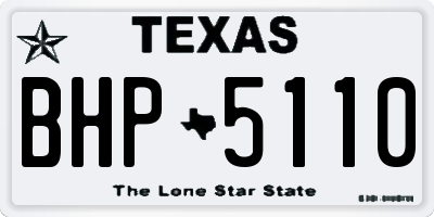 TX license plate BHP5110
