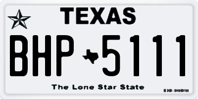 TX license plate BHP5111