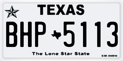 TX license plate BHP5113