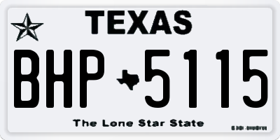 TX license plate BHP5115