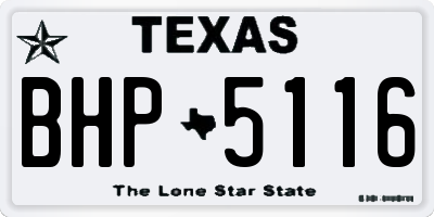 TX license plate BHP5116