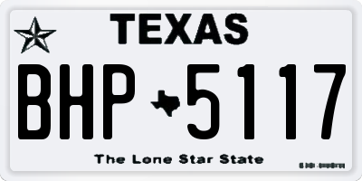 TX license plate BHP5117