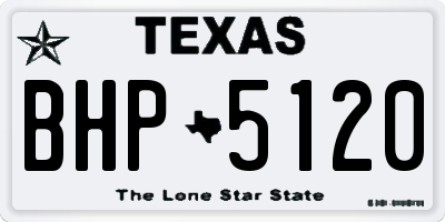 TX license plate BHP5120