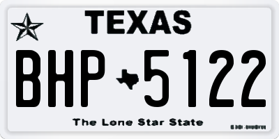 TX license plate BHP5122