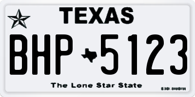 TX license plate BHP5123