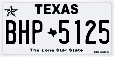 TX license plate BHP5125