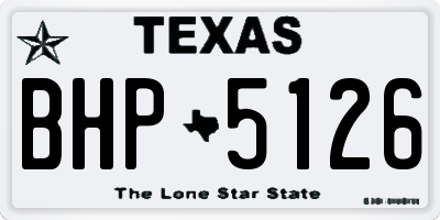 TX license plate BHP5126