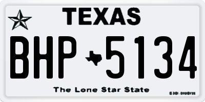 TX license plate BHP5134