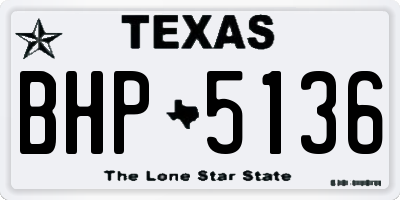 TX license plate BHP5136
