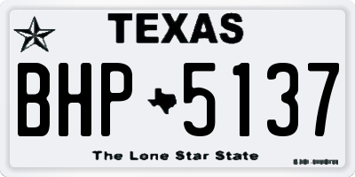 TX license plate BHP5137