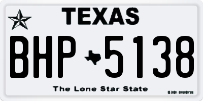 TX license plate BHP5138