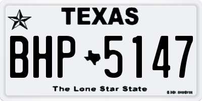 TX license plate BHP5147