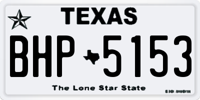 TX license plate BHP5153