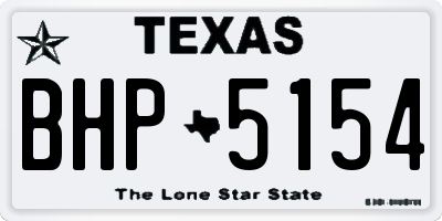 TX license plate BHP5154