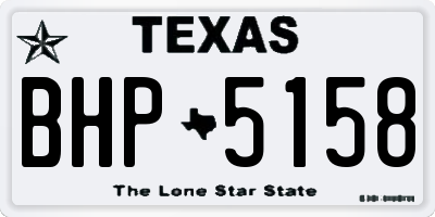 TX license plate BHP5158