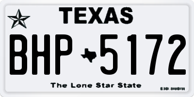 TX license plate BHP5172