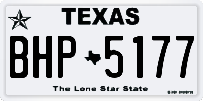 TX license plate BHP5177