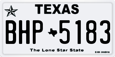 TX license plate BHP5183
