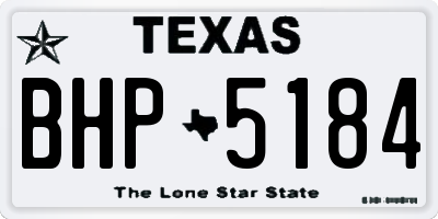 TX license plate BHP5184