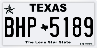 TX license plate BHP5189