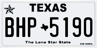 TX license plate BHP5190