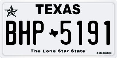 TX license plate BHP5191