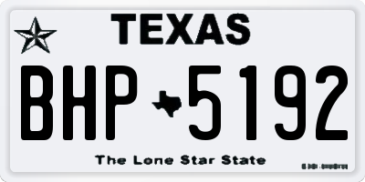 TX license plate BHP5192