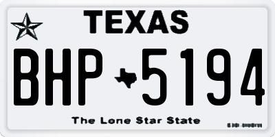 TX license plate BHP5194