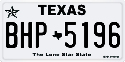 TX license plate BHP5196