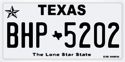 TX license plate BHP5202