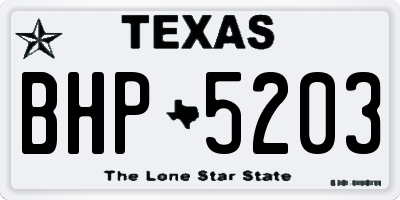 TX license plate BHP5203