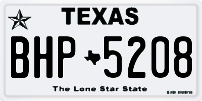TX license plate BHP5208