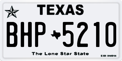 TX license plate BHP5210