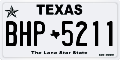 TX license plate BHP5211