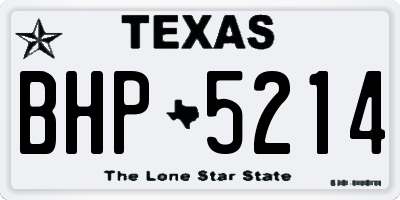 TX license plate BHP5214
