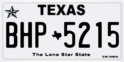 TX license plate BHP5215