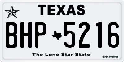 TX license plate BHP5216