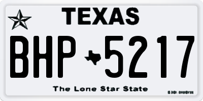 TX license plate BHP5217