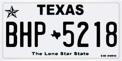 TX license plate BHP5218