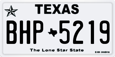 TX license plate BHP5219