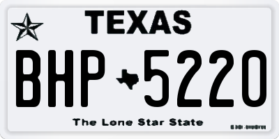 TX license plate BHP5220