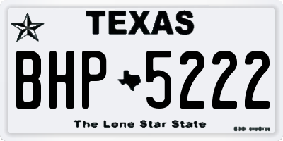 TX license plate BHP5222